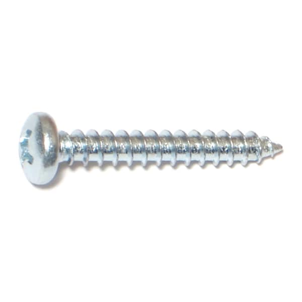 Midwest Fastener Sheet Metal Screw, #12 x 1-1/2 in, Zinc Plated Steel Pan Head Phillips Drive, 100 PK 03259 - main